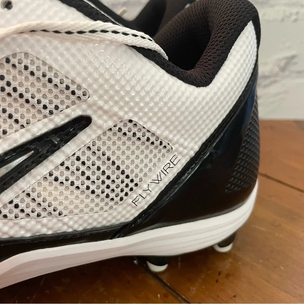 Nike Men's Alpha Pro Fly Wire Cleats Black White Size 15
